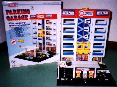 toy parking garage with elevator