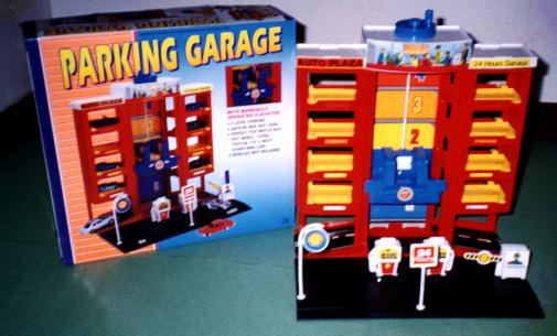 toy parking garage with elevator