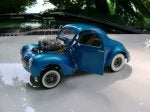 1941 Willys Gasser In clear candy blue pearl.built period correct styled 1960's era